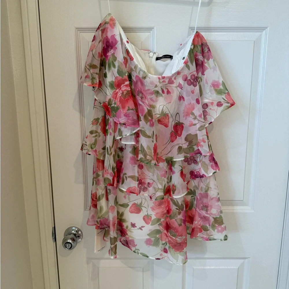 NWT Abercrombie organza tiered mini flora dress size Medium - Picture 2 of 5